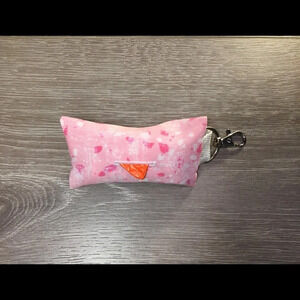Dog Waste Bag Dispenser Pink & White Print